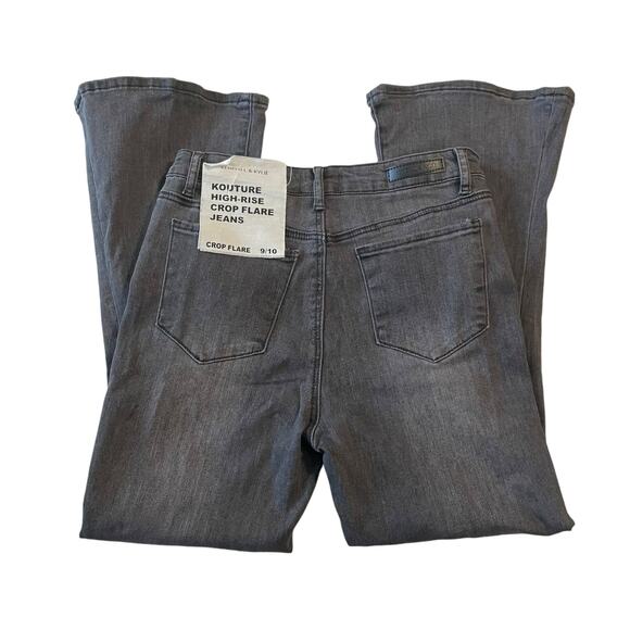 Kendall & Kylie Womens Jeans Size 9/10 Black Kouture High Rise Crop Flare Denim - Picture 5 of 15